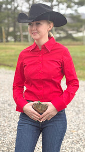 Load image into Gallery viewer, Solid Button Down Shirts ~ Red