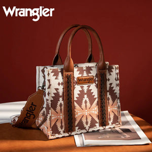 Load image into Gallery viewer, Wrangler Southwest Print Tote ~ Coffee