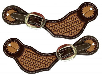 Whisky Buckstitch Buckaroo Spur Straps with Your Choice of Buckles