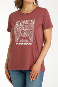 Load image into Gallery viewer, Ladies Cinch Brand Print Tee ~ Burgundy - Henderson&#39;s Western Store