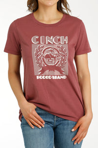 Load image into Gallery viewer, Ladies Cinch Brand Print Tee ~ Burgundy - Henderson&#39;s Western Store