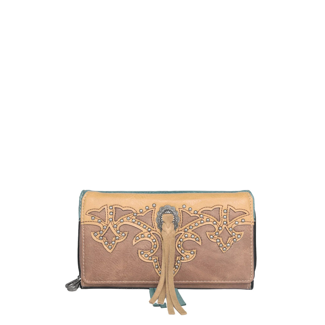 Montana West Boot Scroll Wallet ~ Brown - Henderson's Western Store