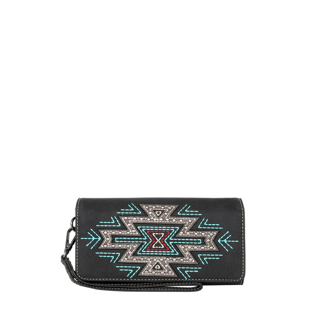 Montana West Aztec Wallet ~ Black - Henderson's Western Store