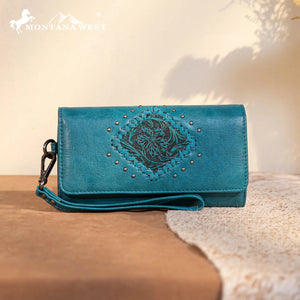 Load image into Gallery viewer, MW Tooled Wallet ~ Turquoise
