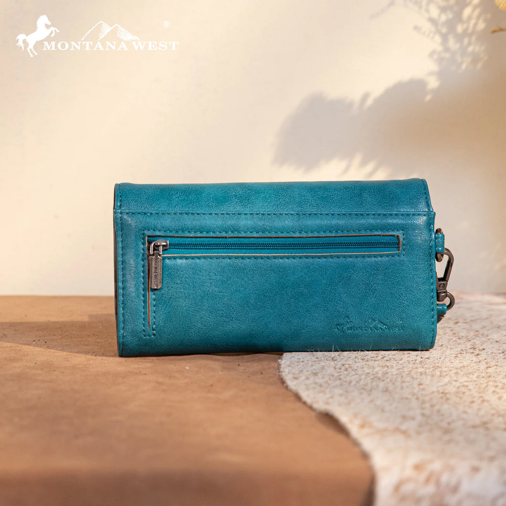 MW Tooled Wallet ~ Turquoise