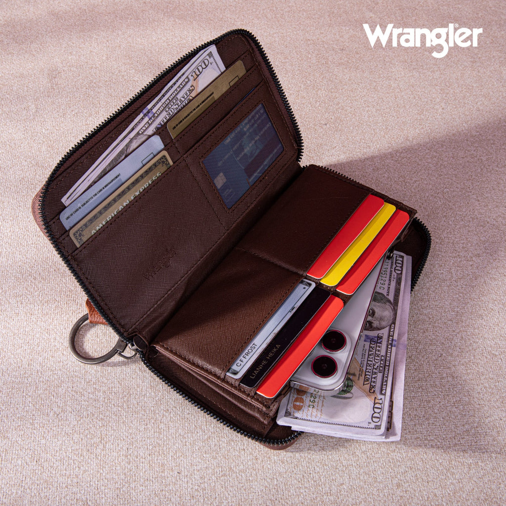 Wrangler Southwest Wallet ~ Orange - Henderson's Western Store