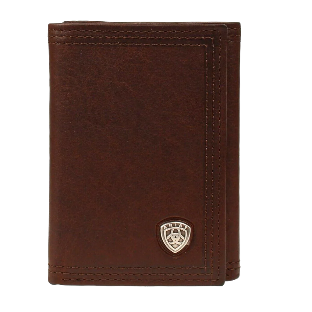 Dark Brown Leather Trifold Wallet - Henderson's Western Store