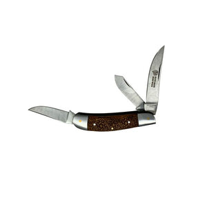 Load image into Gallery viewer, Triple Edge Rosewood Folding Pocket Knife