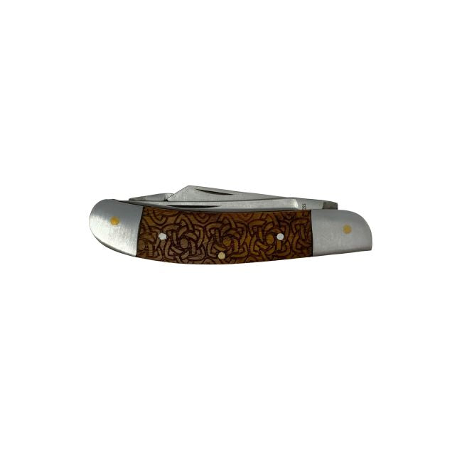 Triple Edge Rosewood Folding Pocket Knife