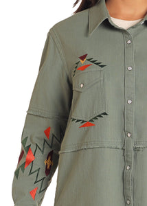 Load image into Gallery viewer, Embroidered Shacket by Panhandle( Only Small, Medium)