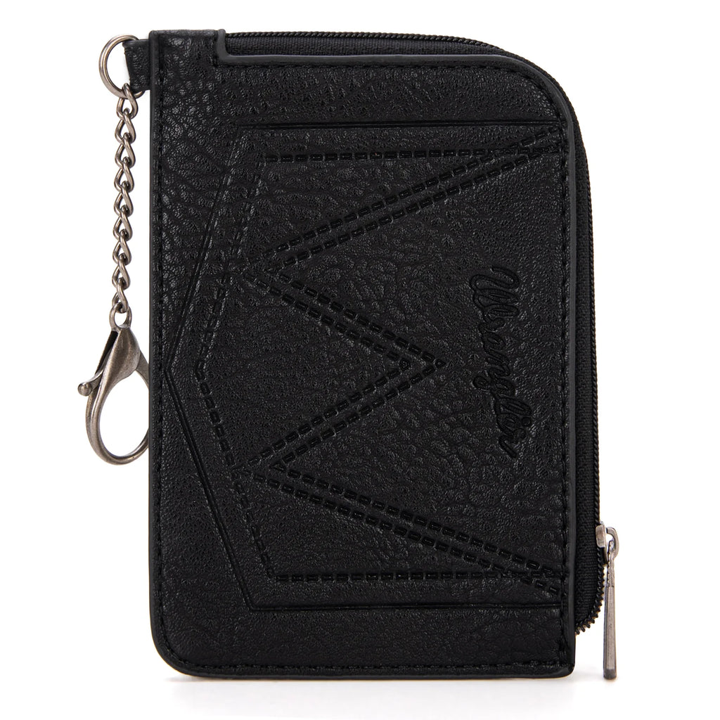 Wrangler Southwestern Art Mini Zip Card Case ~ Black