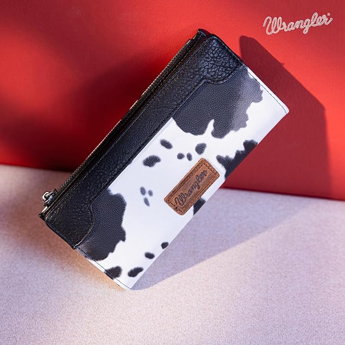 Wrangler Cow Print Bi-Fold Wallet - Henderson's Western Store