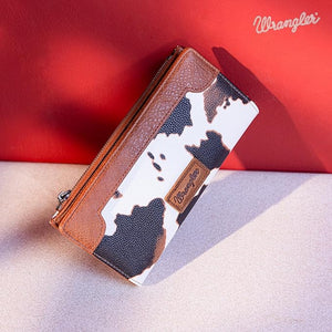 Load image into Gallery viewer, Wrangler Cow Print Bi-Fold Wallet - Henderson&#39;s Western Store