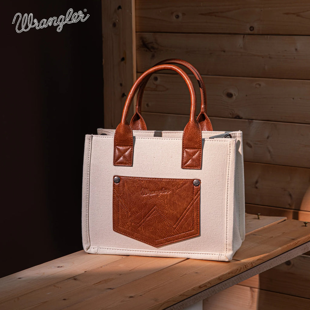 Vintage Wrangler Canvas Tote ~ Beige