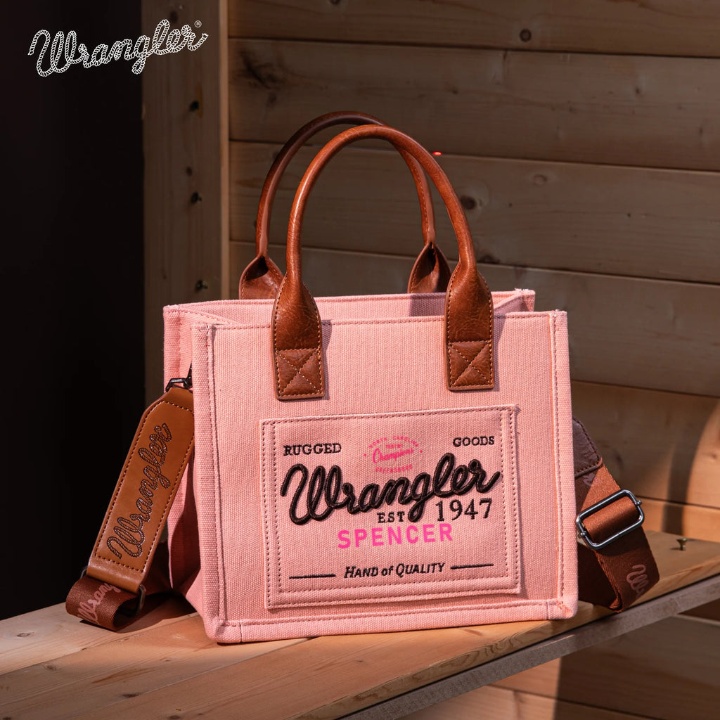 Vintage Wrangler Canvas Tote ~ Pink