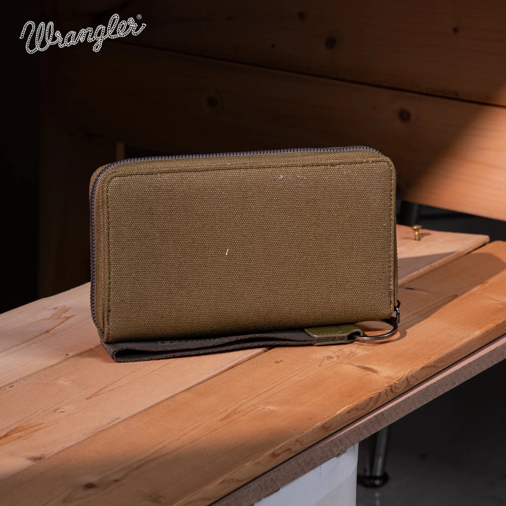 Vintage Wrangler Canvas Wallet ~ Green