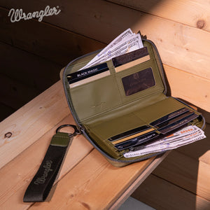 Load image into Gallery viewer, Vintage Wrangler Canvas Wallet ~ Green