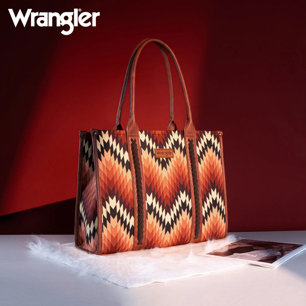 Wrangler Southwest Print Tote ~Brown