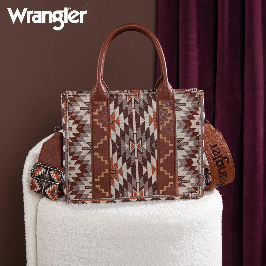 Wrangler Southwest Print Tote ~ Brown