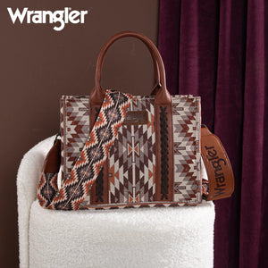 Load image into Gallery viewer, Wrangler Southwest Print Tote ~ Brown