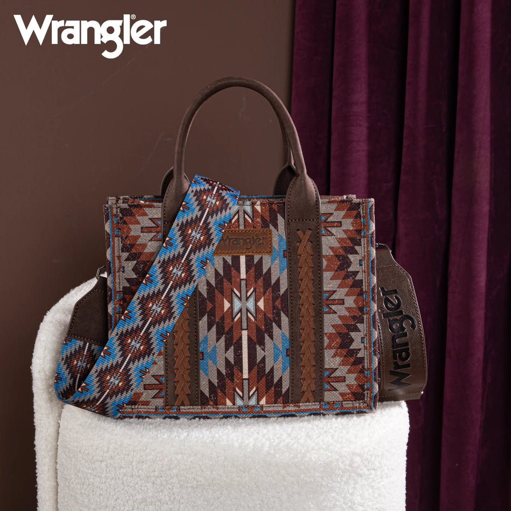 Wrangler Southwest Print Tote ~ Coffee