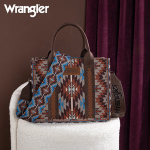 Load image into Gallery viewer, Wrangler Southwest Print Tote ~ Coffee