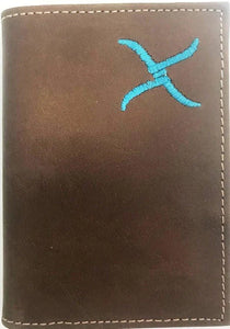 Load image into Gallery viewer, Twisted X Distressed Trifold Wallet ~ Turquoise - Henderson&#39;s Western Store