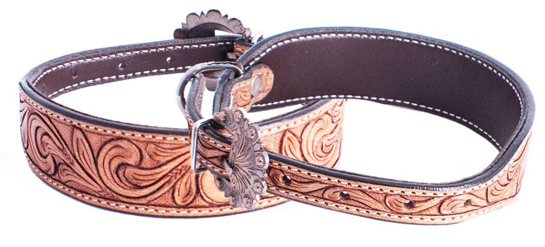 Dog Collar ~ Tooled Leather - Henderson's Western Store