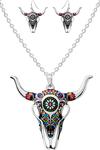 Aztec Pattern Longhorn Necklace Set - Henderson's Western Store