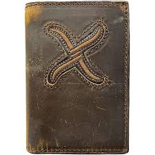 Twisted X Distressed Trifold Wallet ~ Brown