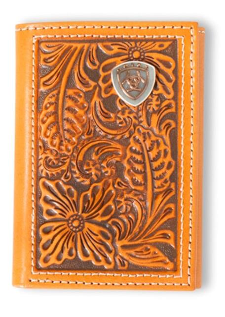 Ariat Floral Embossed Wallet ~ Tri-Fold - Henderson's Western Store