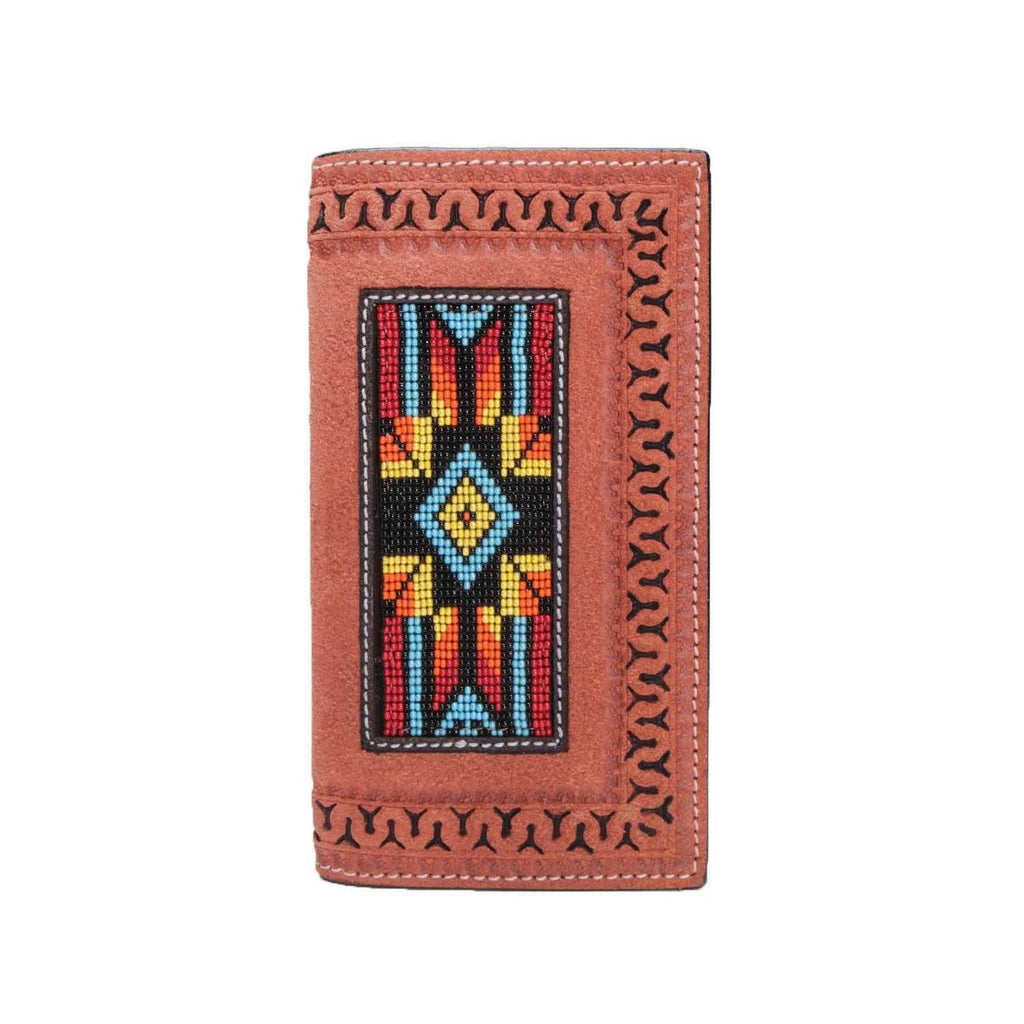 Beaded Inlay Checkbook ~ Red - Henderson's Western Store