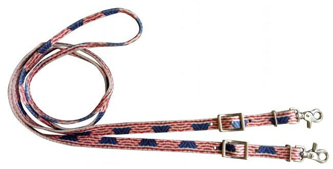 Nylon Contest Reins ~ American Flag - Henderson's Western Store