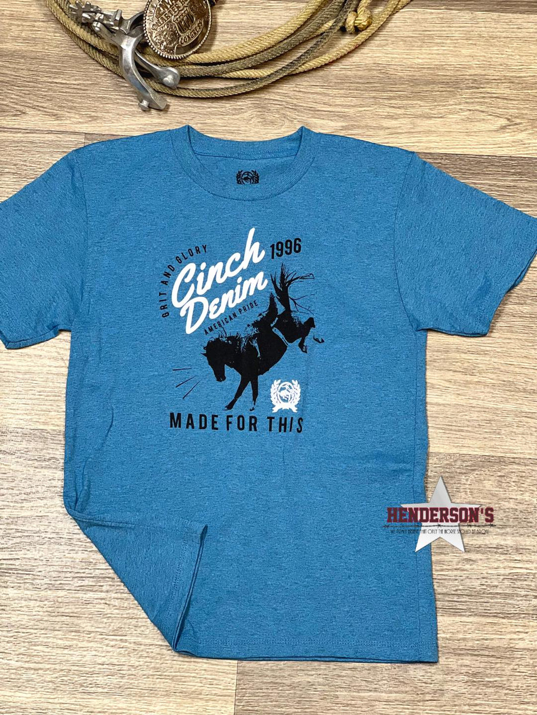 Boy's Cinch Tee ~ Heather Blue - Henderson's Western Store