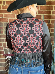 Load image into Gallery viewer, Black Ayala Bolero W/Fringe - Henderson&#39;s Western Store