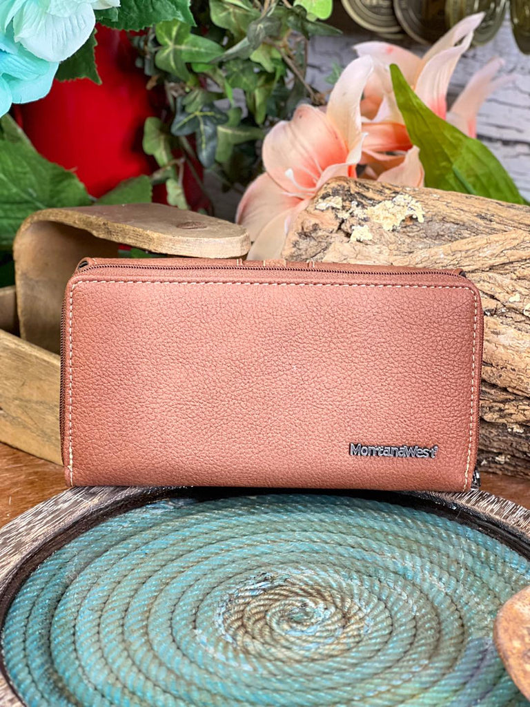 Montana West Whipstitch Wallet ~ Brown - Henderson's Western Store