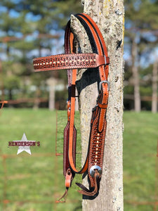 Leather Headstall ~ Tooled W/Buckstitch ~ SH Collection Headstalls Henderson's Western   